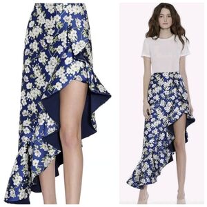 Alice + Olivia asymmetrical lovetta floral print ruffle high low Skirt Size 4